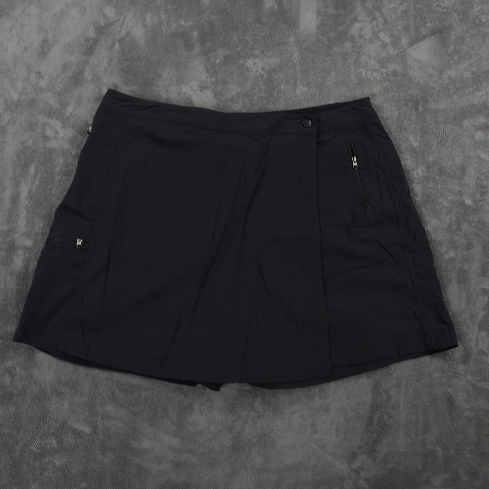 LL Bean Skort Womens Mis's 20‎ Black Perfomance Nylon Spandex Skort Tennis Beach